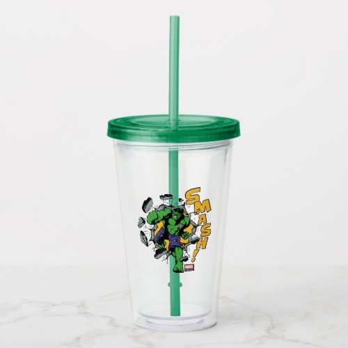 Retro Hulk Smash Acrylic Tumbler