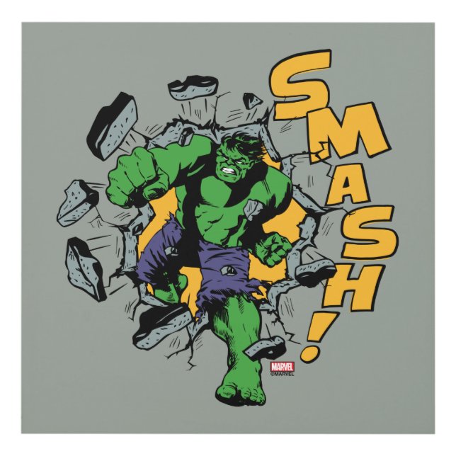 Retro Hulk Smash! Panel Wall Art (Front)