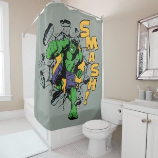 Retro Hulk Smash! Shower Curtain