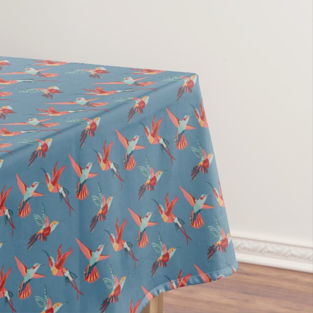 Retro Hummingbird Pattern 2 Tablecloth (In Situ)