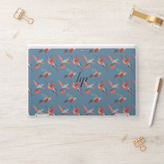Retro Hummingbird Pattern HP Laptop Skin (Desk)