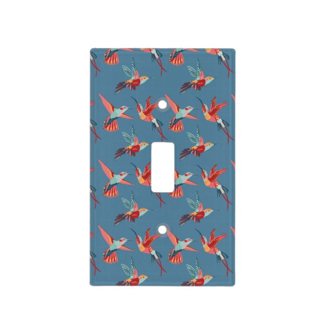 Retro Hummingbird Pattern Light Switch Cover (Front)