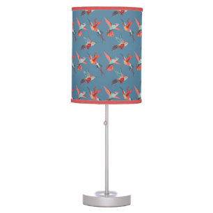 Retro Hummingbird Pattern Table Lamp