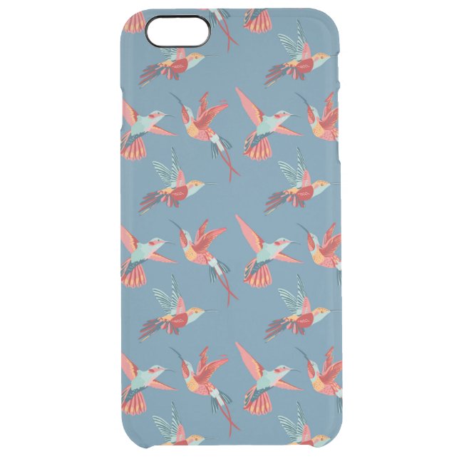 Retro Hummingbird Pattern Uncommon iPhone Case (Back)