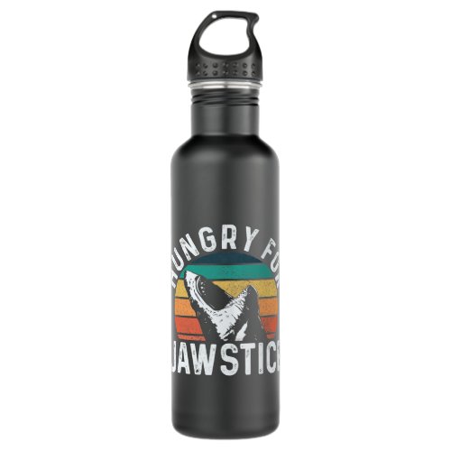 Retro Hungry For Jawstice Funny Shark Pun Stainless Steel Water Bottle