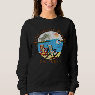 Retro Huntington Beach Souvenir  Vintage Beach Vac Sweatshirt