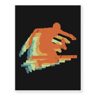 Retro Hurdle Race, Hurdling Player, Athletic Sport Temporary Tattoos