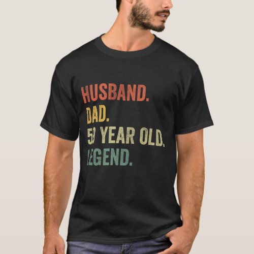 Retro Husband Father Grandpa Legend 50th Birthday T_Shirt