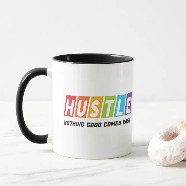 Retro Hustle Nothing Good Comes Easy Mug (With Donut)