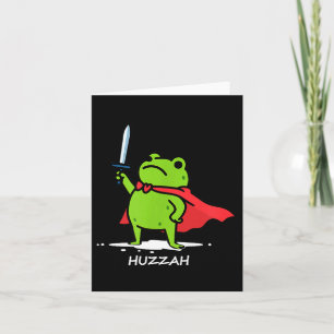 Retro Huzzah Frog Knight Funny Sword Meme Quote Me Card