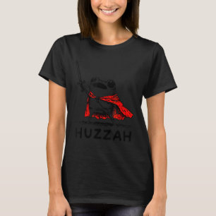 Retro Huzzah Frog Knight Funny Sword Meme Quote T-Shirt