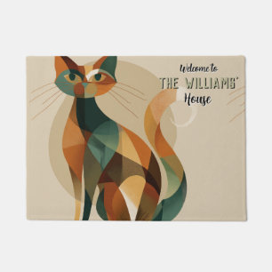 Retro Hypoallergenic Cats Mom Dad Home Outdoor Doormat