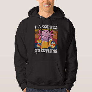 Retro I Axolotl Question Blue Salamander Kids Mom  Hoodie