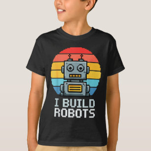 Retro I Build Robots Robotics Engineering Ai Tech T-Shirt