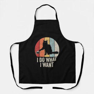 Retro I Do What I Want Cat Shirt Cat Lover Owner G Apron