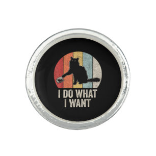 Retro I Do What I Want Cat Shirt Cat Lover Owner G Ring