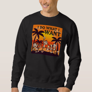 Retro I Do What I Want, Funny Monkey, Animal Lover Sweatshirt