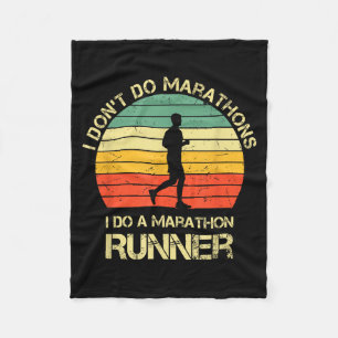 Retro I Don't Do Marathons I Do A Marathon Runner Fleece Blanket