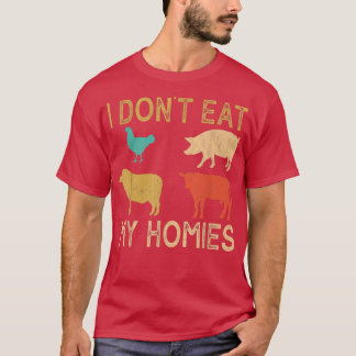 Retro I Don't Eat My Homies Men Women Vegan Vegeta T-Shirt