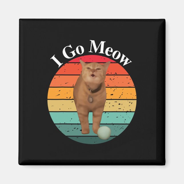 Retro I Go Meow Funny Cat Singing Meme  Magnet (Front)