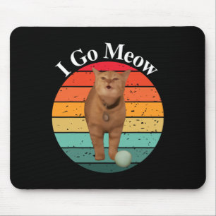 Retro I Go Meow Funny Cat Singing Meme Mouse Pad