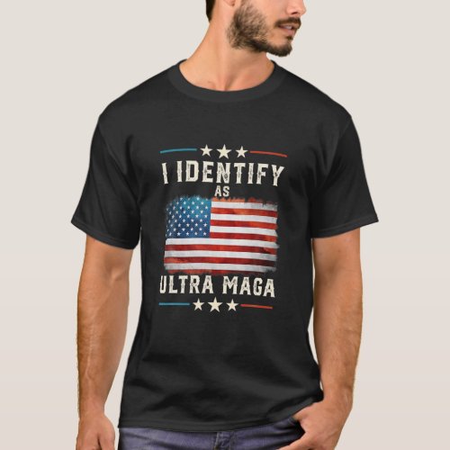 Retro I Identify As Ultra Mega Proud 4Th Of July T_Shirt