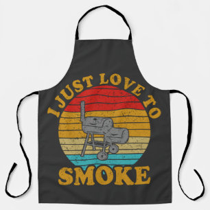 Retro I Just Love To Smoke BBQ Grill T-Shirt Apron