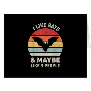 Retro I Like Bats Shirt Animal Bat Lover Gift Vint Cards