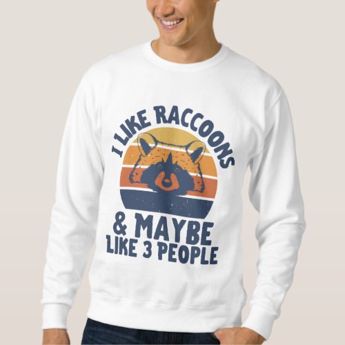 Retro I Like Raccoons And Maybe Like 3 People Racc Sweatshirt