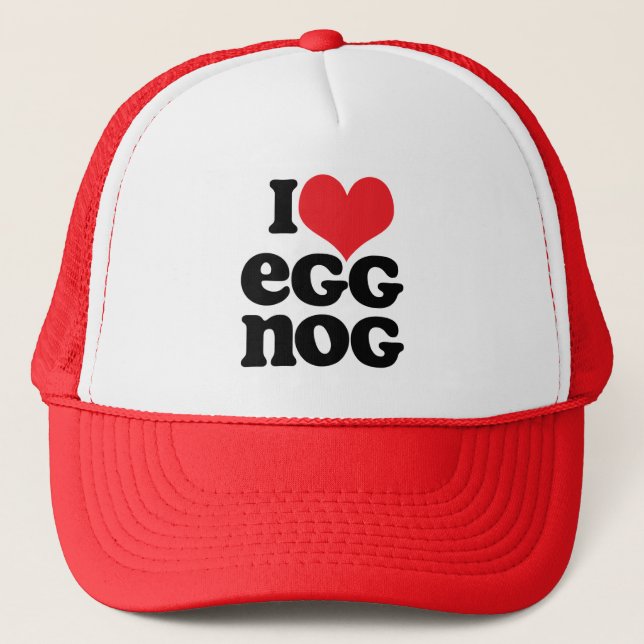 Retro I Love Egg Nog Trucker Hat (Front)