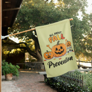 Retro I Love Fall Prevention Fall Occupational  House Flag