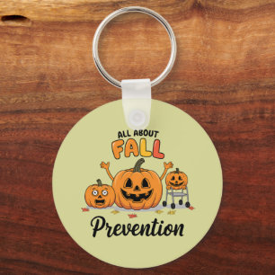 Retro I Love Fall Prevention Fall Occupational Keychain