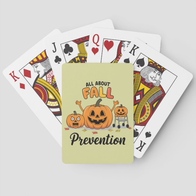 Retro I Love Fall Prevention Fall Occupational  Poker Cards (Back)