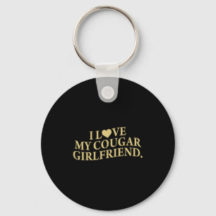 Retro I Love My Cougar-girlfriend Funny Boyfriend Keychain