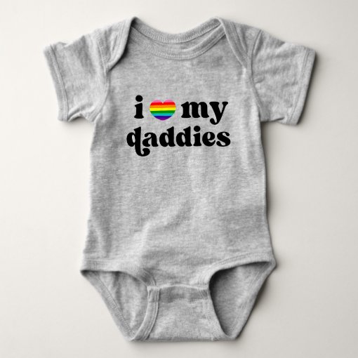 Retro I Love My Daddies Baby Gay Dads Rainbow Baby Bodysuit | Zazzle