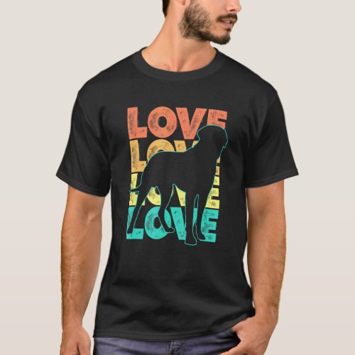 Retro I Love My English Mastiff Dog Theme Design T_Shirt