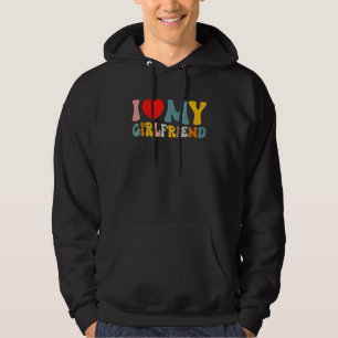 Retro I Love My Girlfriend  Valentines Day For Men Hoodie