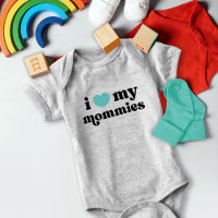 Retro I Love My Mommies Queer Moms Heart