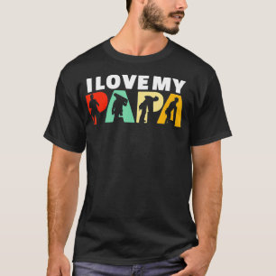 Retro I Love My Papa Roofer Dad Fathers Day  T-Shirt
