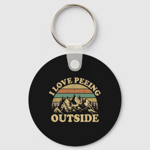 Retro I Love Peeing Outside Camping Hiking Camper Keychain