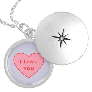 Retro I Love You Heart Locket Necklace