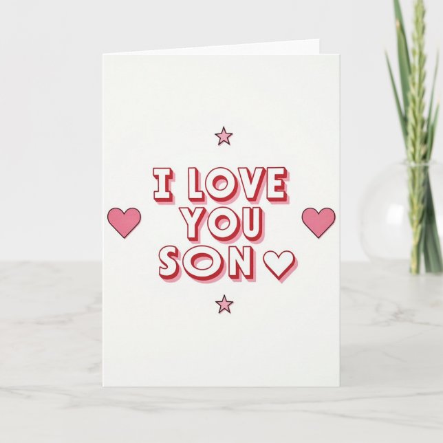 Retro I Love You Son Card (Front)