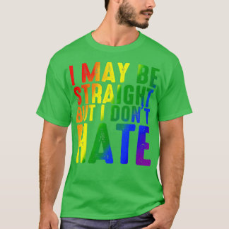 Retro I May Be Straight But I Dont Hate Rainbow LG T-Shirt