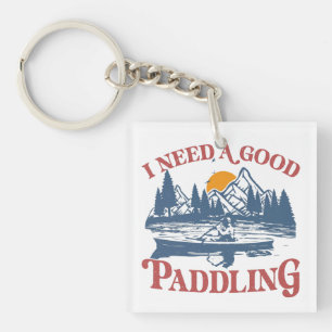 Retro I Need A Good Paddling Kayaking Kayaker Keychain