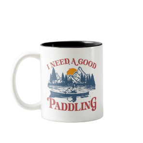 Retro I Need A Good Paddling Kayaking Kayaker Two-Tone Coffee Mug