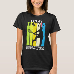 Retro I Play Tennis  Sportsman Player Athlete Coac T-Shirt