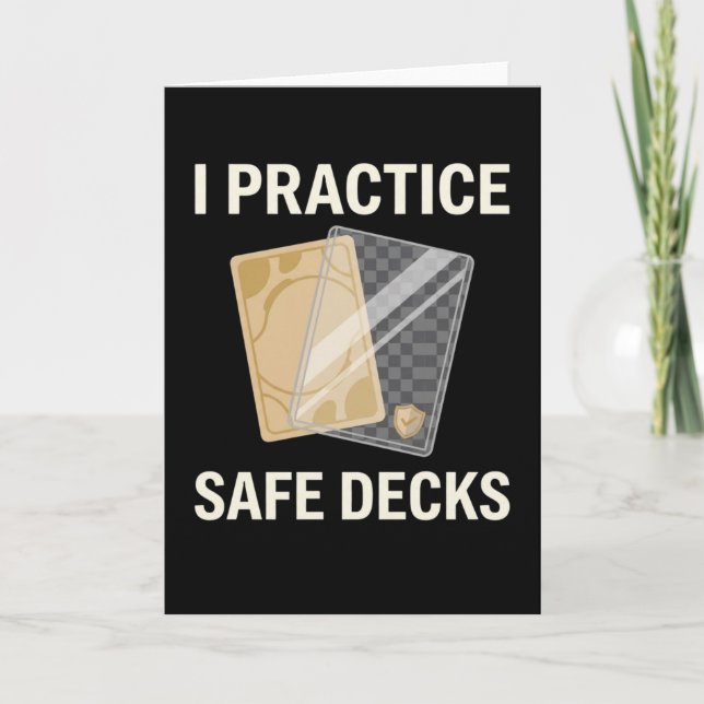 Retro I Practice Safe Decks Construction Trade Card (Front)