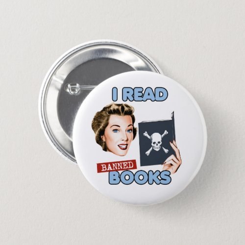 Retro I read banned books Button