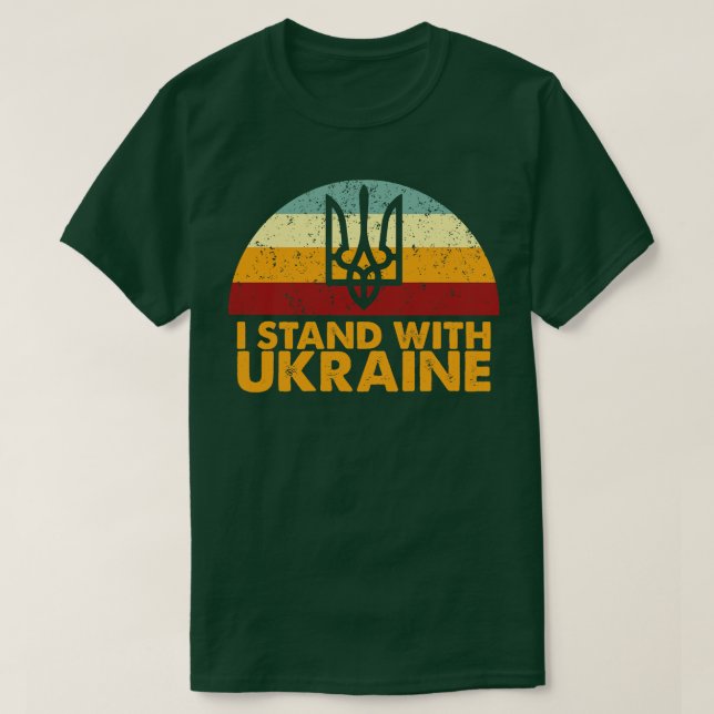 Retro I Stand With Ukraine T-Shirt (Design Front)