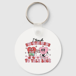 Retro I Teach Sweethearts To Talk Back Slp Speech Keychain